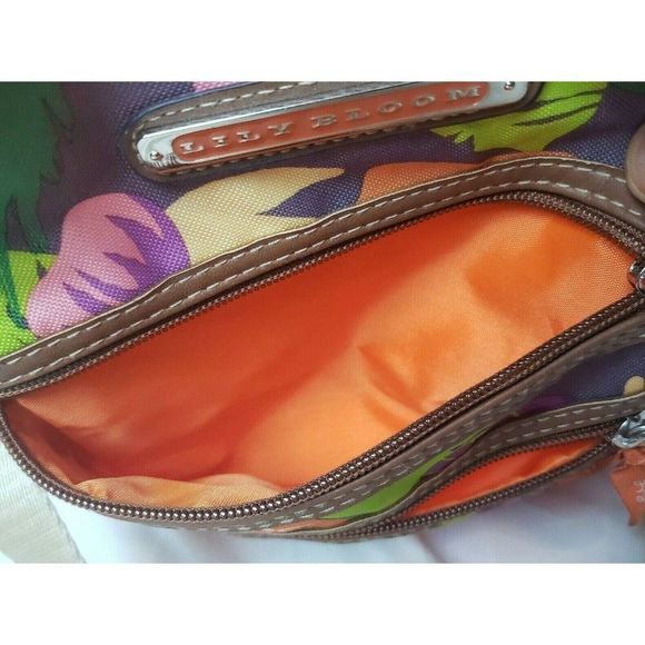Lily Bloom Crossbody Bag Purse Tropical Fruit Multicolor Vegan Leather Trim - Picture 5 of 11